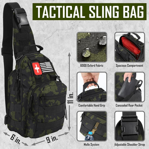 268-Piece Survival Kit, Emergency Survival Gear & First Aid Kit with Camping Tools, Headlamp & Crossbody Bag for Camping, Hiking & Hunting
