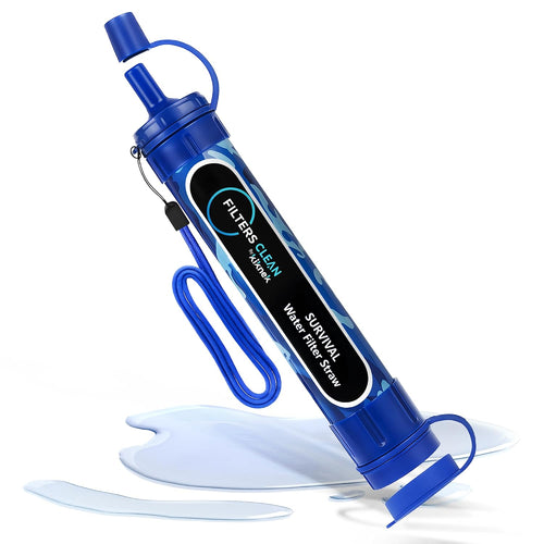 0.1 Micron Survival Water Filter Straw, 4,000L Portable Personal Water Purifier, Removes 99.9999% of Bacteria & Protozoa, Lightweight Filter for Hiking, Camping & Emergency Preparedness