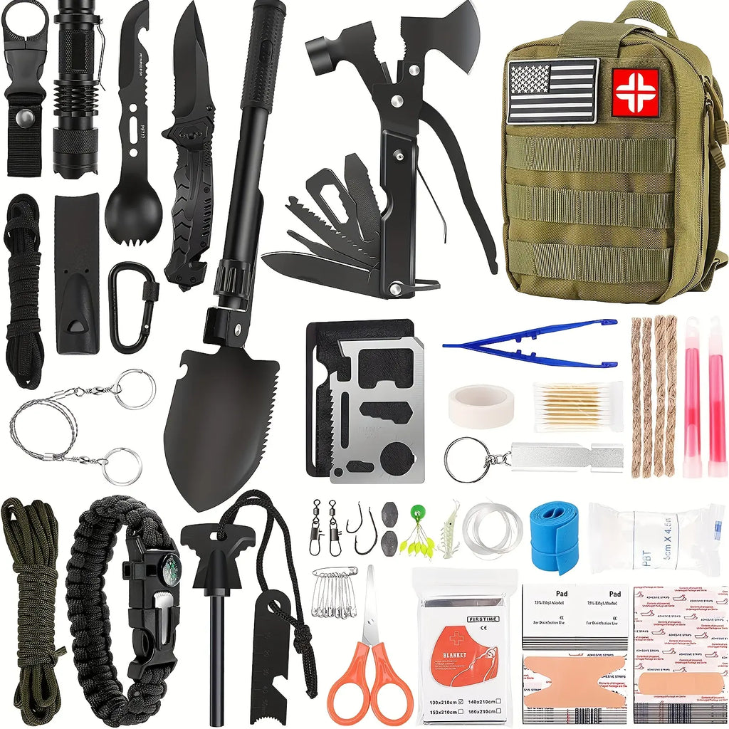 149-in-1 Survival & First Aid Kit with MOLLE Pouch, Emergency Preparedness Gear for Camping, Hiking & Outdoor Adventures, Gift for Dad, Husband & Men