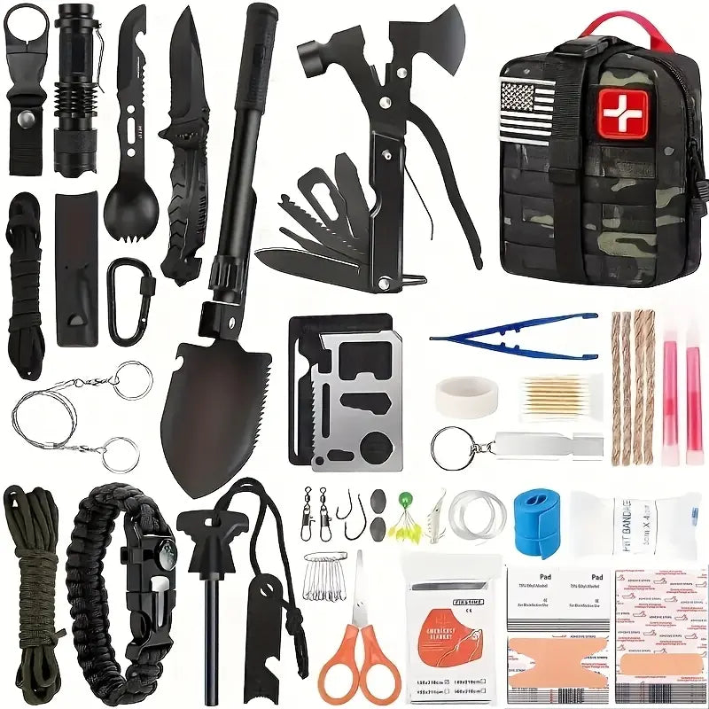149-in-1 Survival & First Aid Kit with MOLLE Pouch, Emergency Preparedness Gear for Camping, Hiking & Outdoor Adventures, Gift for Dad, Husband & Men