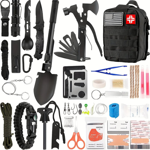 149-in-1 Survival & First Aid Kit with MOLLE Pouch, Emergency Preparedness Gear for Camping, Hiking & Outdoor Adventures, Gift for Dad, Husband & Men