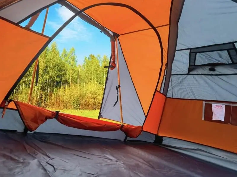 2 Person Camping Tent with Aluminum Poles & Bike Shed, Waterproof Dome Tent with Rainfly, Portable Lightweight Tent for Hiking, Backpacking & Outdoor Adventures
