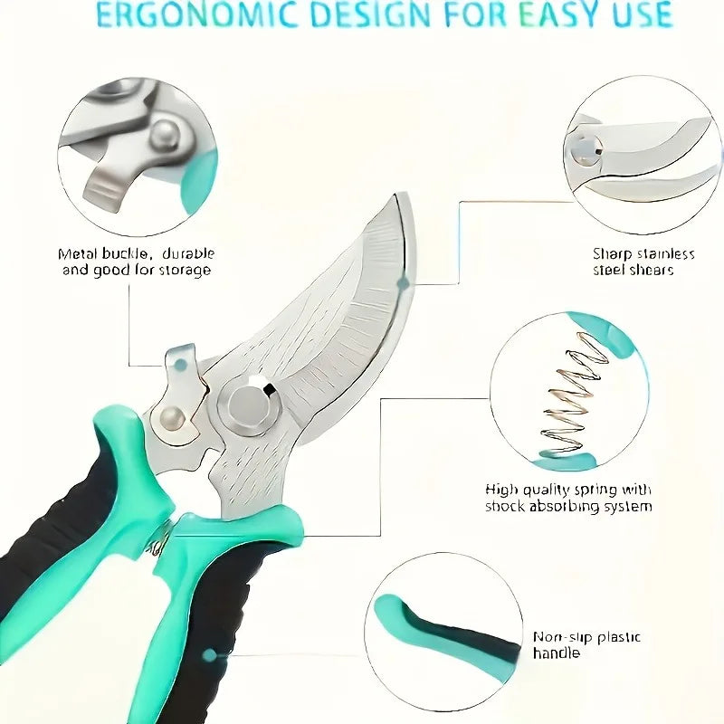 Garden Pruning Shears, Easy-to-Use Gardening Scissors for Trimming Plants, Flowers & Small Branches