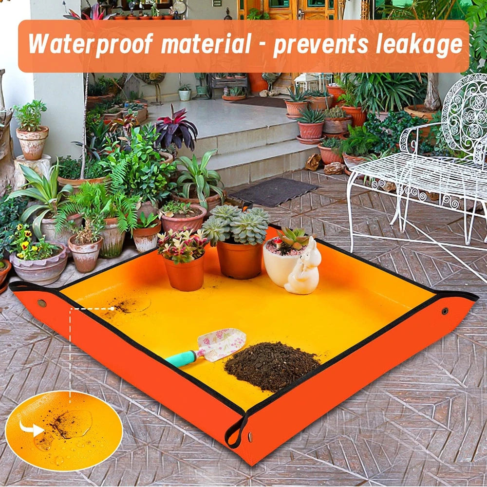 Waterproof Foldable Plant Repotting Mat, PE Gardening Potting Pad for Planting, Transplanting & Flower Potting