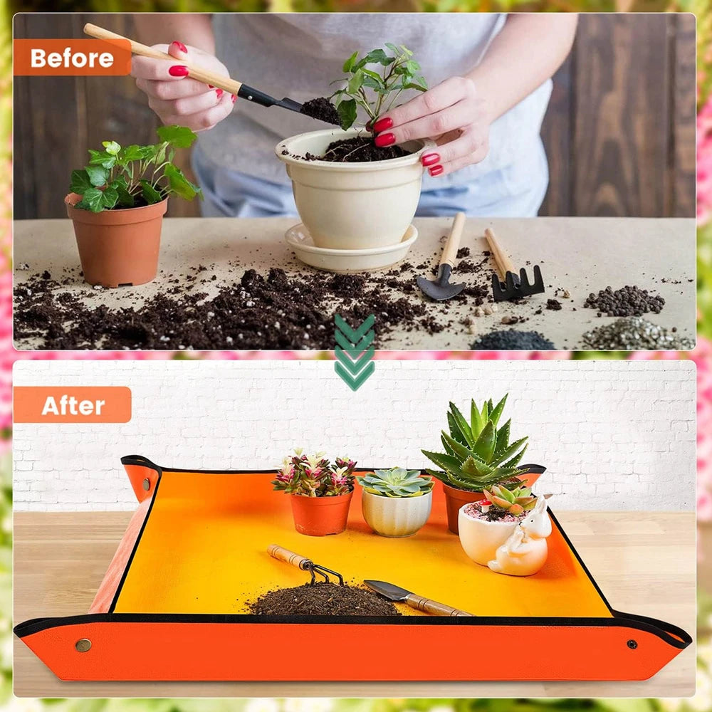 Waterproof Foldable Plant Repotting Mat, PE Gardening Potting Pad for Planting, Transplanting & Flower Potting