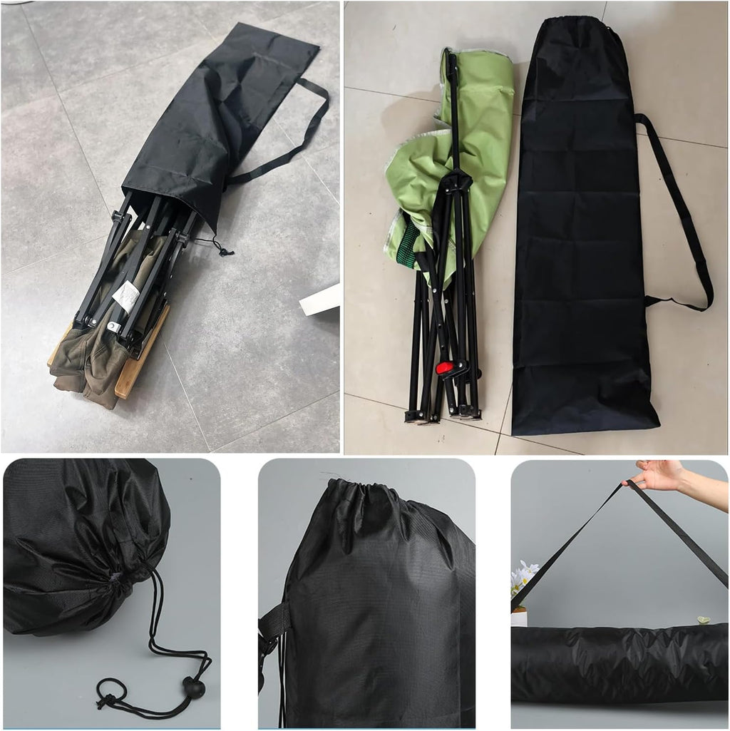 2 Pack Folding Camping Chair Carry Bags, Replacement Storage Bags with Handles, Drawstring Pouches for Portable Beach Chairs, Rocking & Folding Camp Chairs