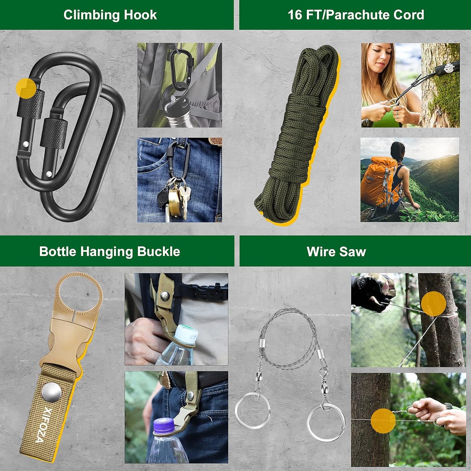 Survival Kits 27 in 1, Survival Gear and Supplies, Christmas Stocking Stuffers Camping Accessories Tactical Gear Fishing Equipment for Camping Hiking Hunting, Christmas Birthday Gifts for Men