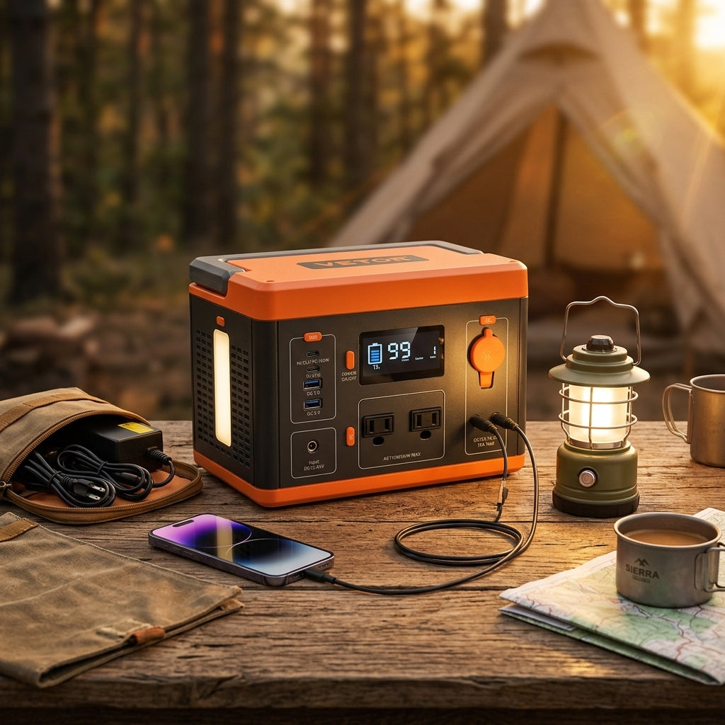 296Wh Portable Power Station, 300W Solar Generator with Lithium Battery, Portable Power Supply for Camping, Travel, Outdoor & Emergency Backup