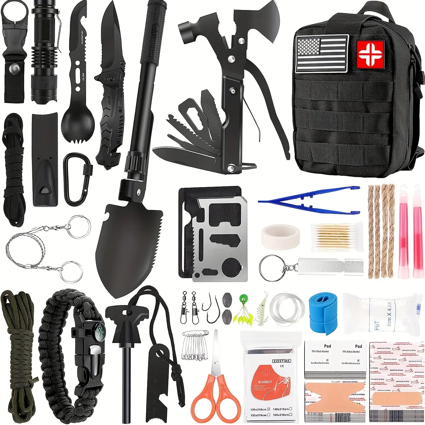 149-in-1 Survival & First Aid Kit with MOLLE Pouch, Emergency Preparedness Gear for Camping, Hiking & Outdoor Adventures, Gift for Dad, Husband & Men