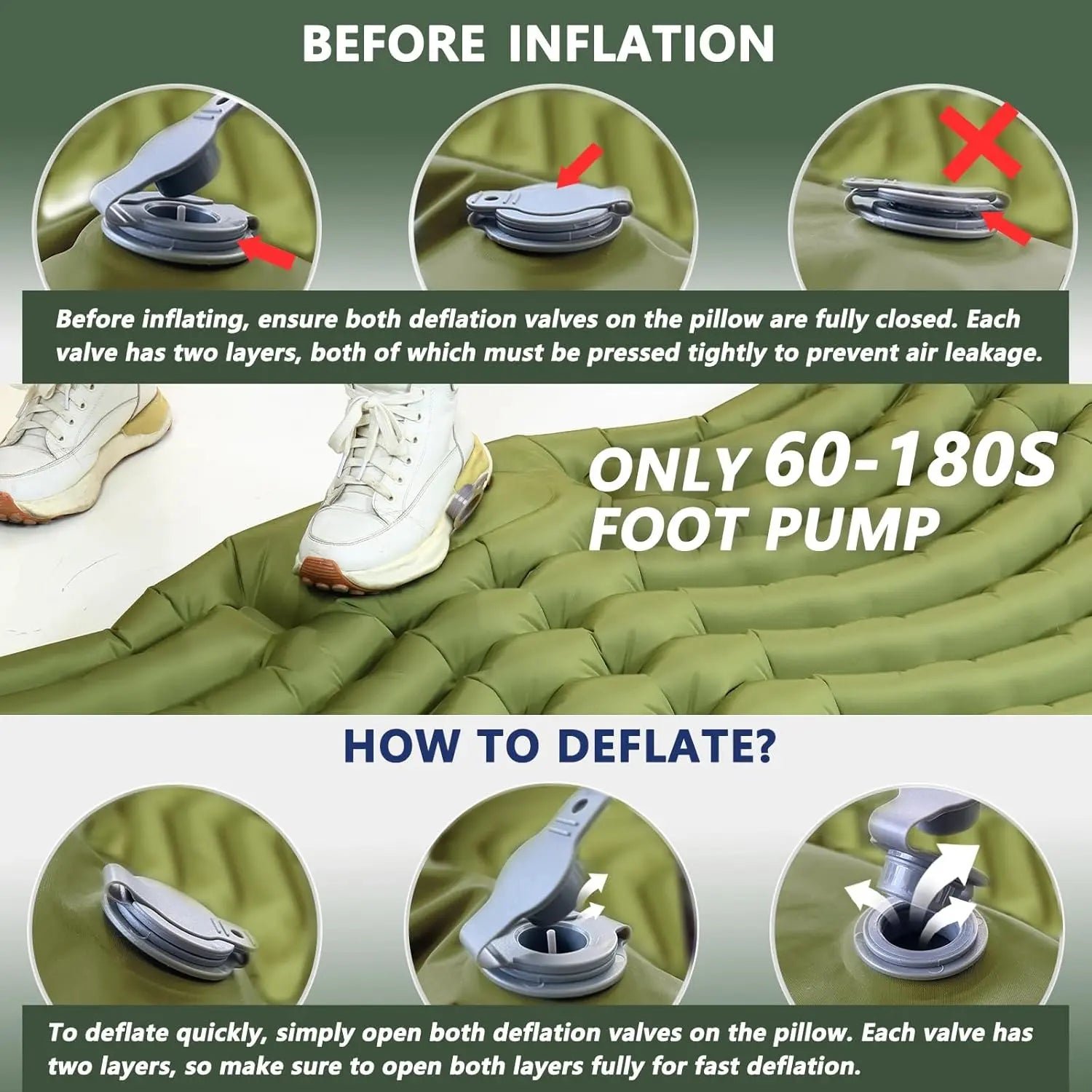 Ultralight 2-Person Camping Sleeping Pad with Built-In Pump & Pillow - Perfect for Backpacking & Outdoor Adventures!