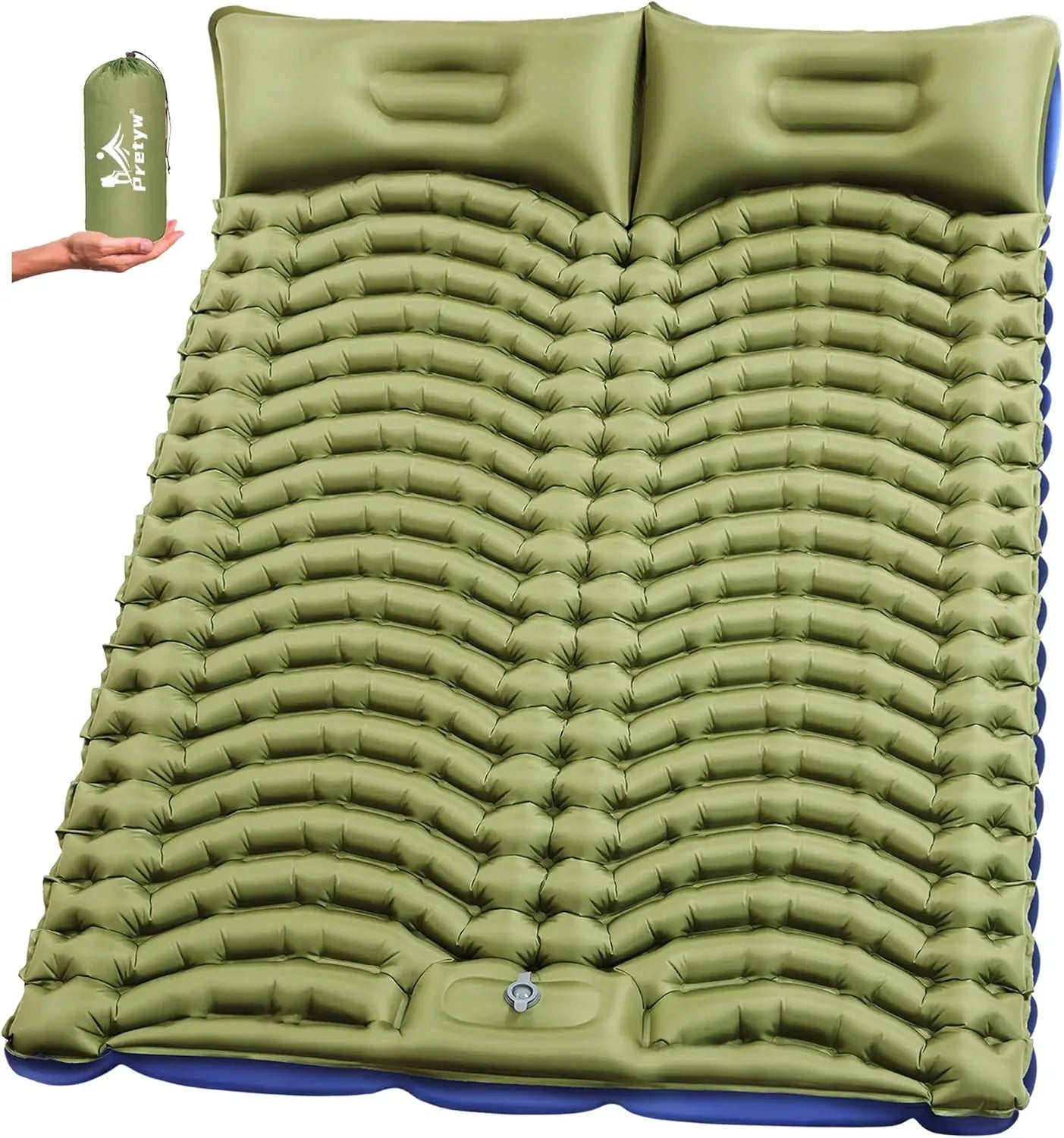 Ultralight 2-Person Camping Sleeping Pad with Built-In Pump & Pillow - Perfect for Backpacking & Outdoor Adventures!