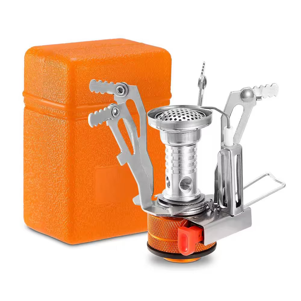 Ultralight Foldable Camping Stove, Portable Backpacking Gas Stove with Piezo Ignition for Hiking, Camping & Outdoor Cooking