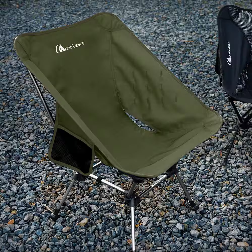 18.1-Inch Portable Folding Camping Chair, 330 Lb. Weight Capacity with Carry Bag, Lightweight Outdoor Chair for Camping, Hiking, Backpacking & Travel – Green