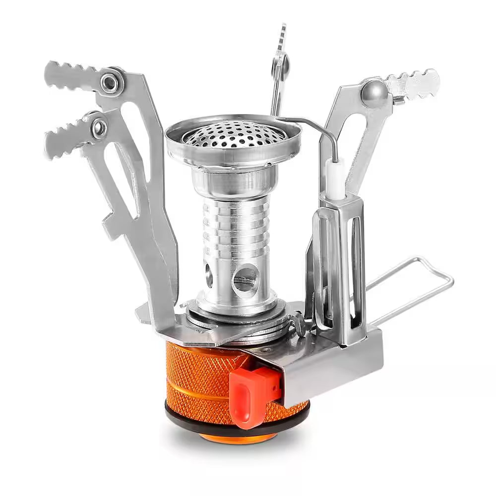 Ultralight Foldable Camping Stove, Portable Backpacking Gas Stove with Piezo Ignition for Hiking, Camping & Outdoor Cooking