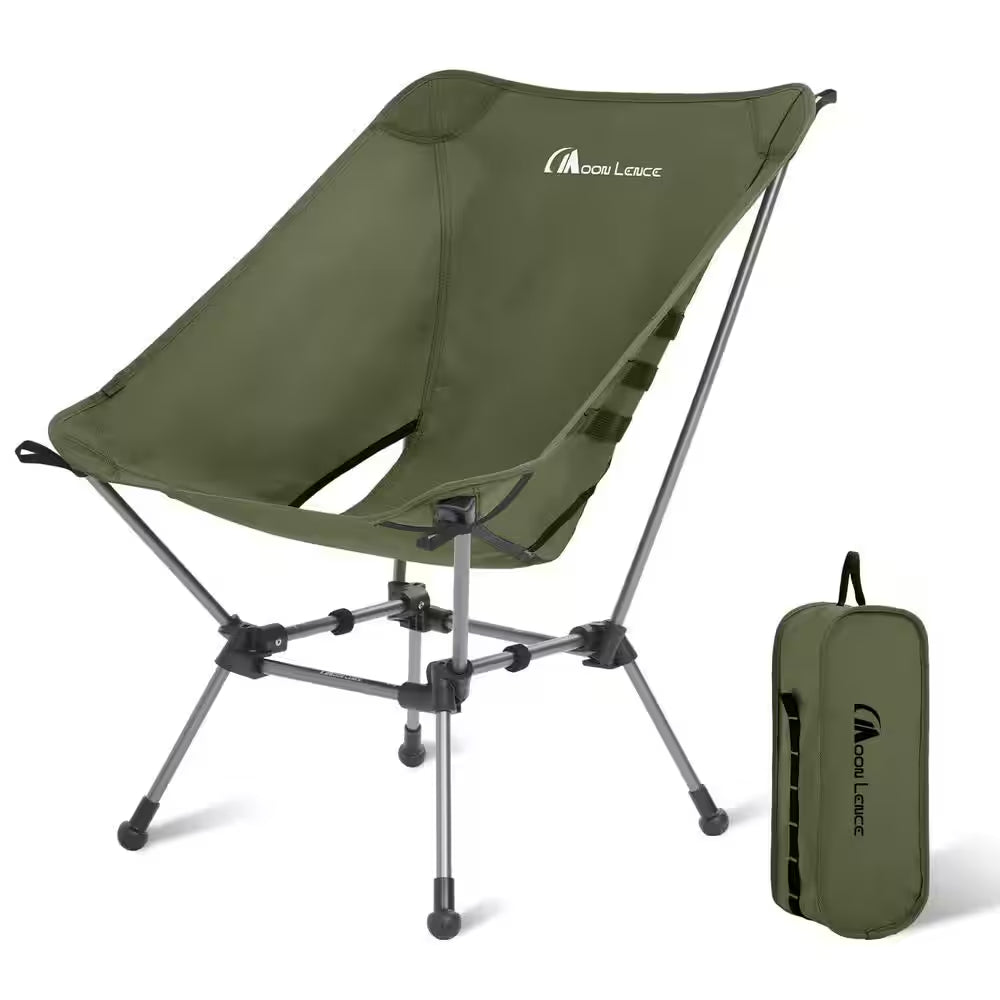 18.1-Inch Portable Folding Camping Chair, 330 Lb. Weight Capacity with Carry Bag, Lightweight Outdoor Chair for Camping, Hiking, Backpacking & Travel – Green