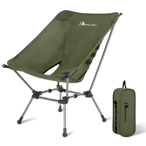 18.1-Inch Portable Folding Camping Chair, 330 Lb. Weight Capacity with Carry Bag, Lightweight Outdoor Chair for Camping, Hiking, Backpacking & Travel – Green