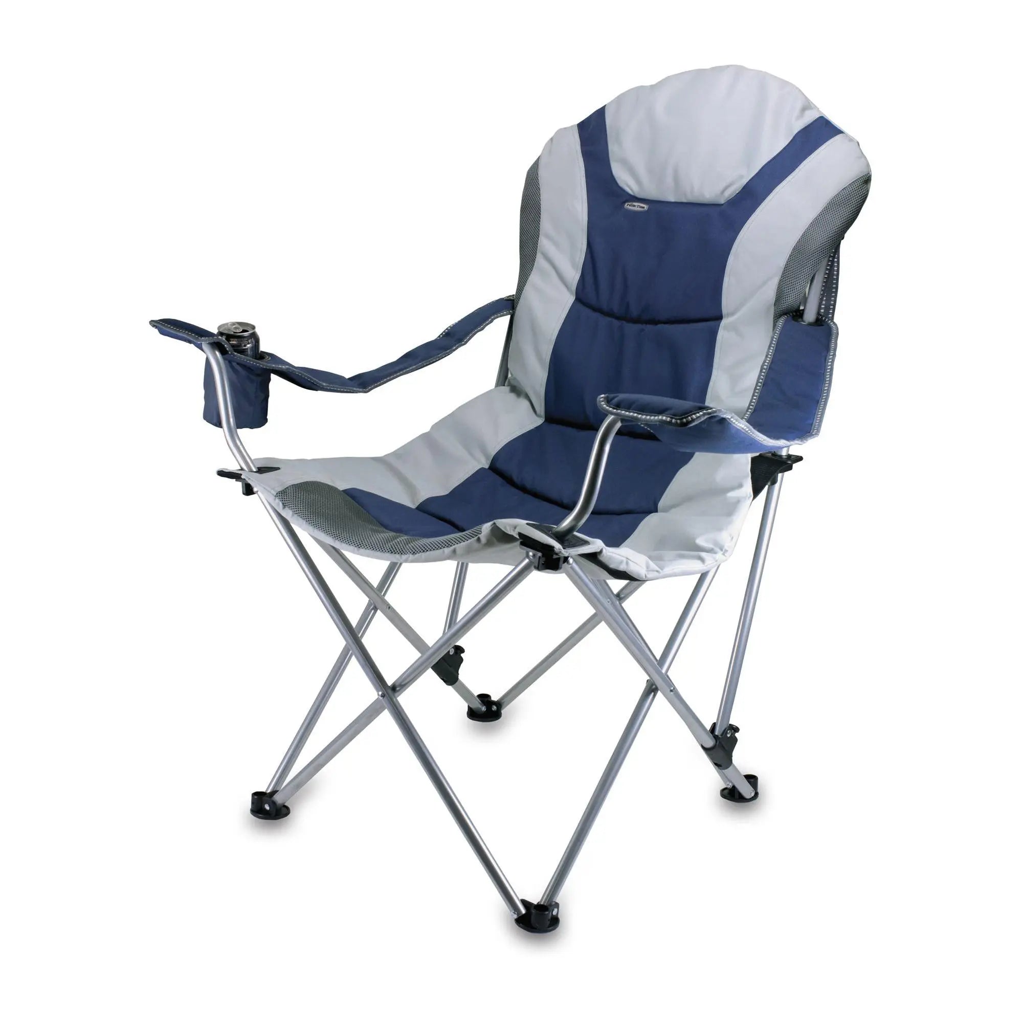 Reclining Camping Chair, Portable Folding Outdoor Chair with Adjustable Backrest, Comfortable Lounge Chair for Camping, Beach, Picnic, Patio & Outdoor Use