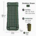 3.9" Thick Inflatable Camping Sleeping Pad with Built-In Pillow & Pump, Waterproof TPU Air Mattress, Portable Sleeping Mat for Backpacking, Hiking & Travel