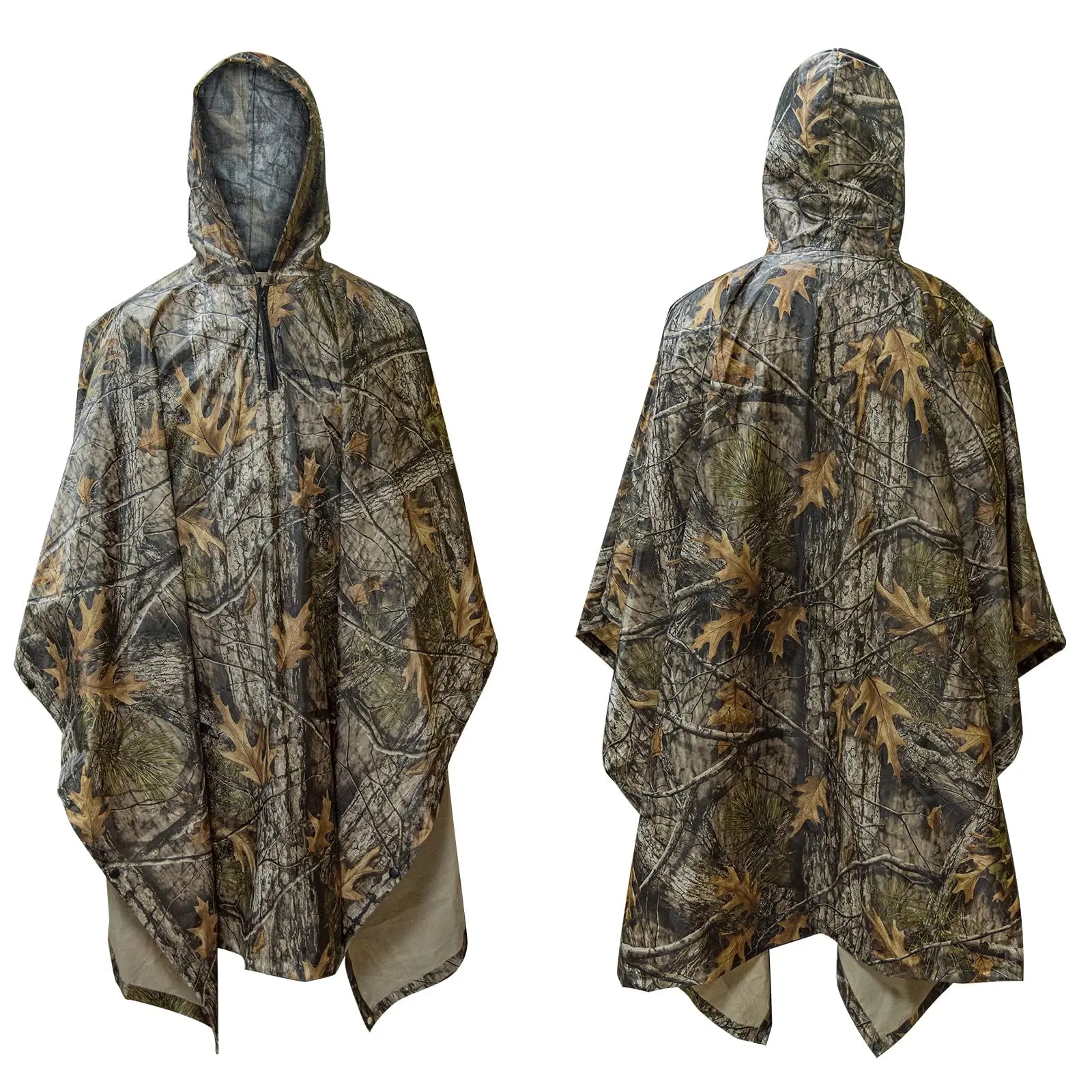 LOOGU Rain Poncho, Waterproof Camouflage Rain Coat Outdoor Camo Shelter Ground Sheet