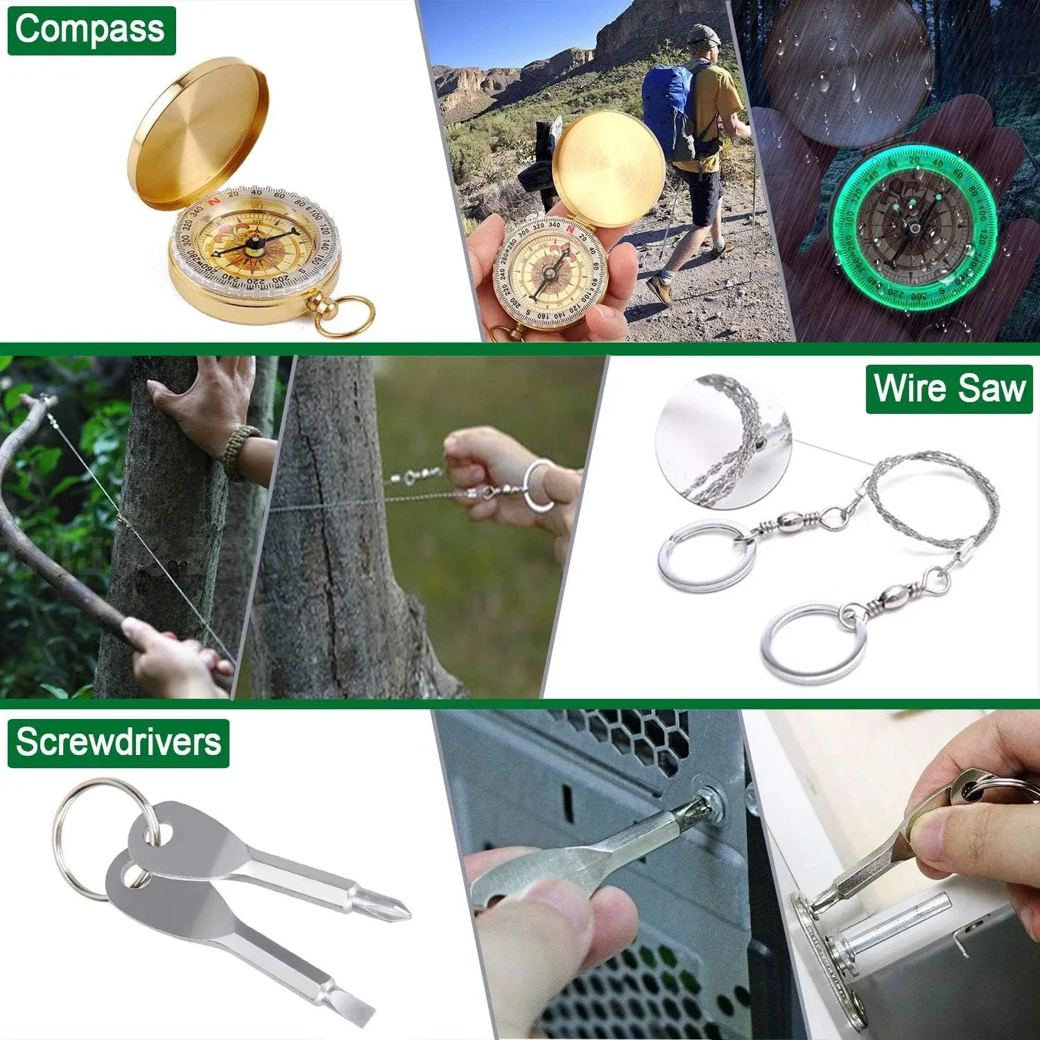 35-in-1 Survival & First Aid Kit, Compact Emergency Survival Gear with Essential Outdoor Tools, Camping Hiking Hunting Fishing Kit, Gift for Men
