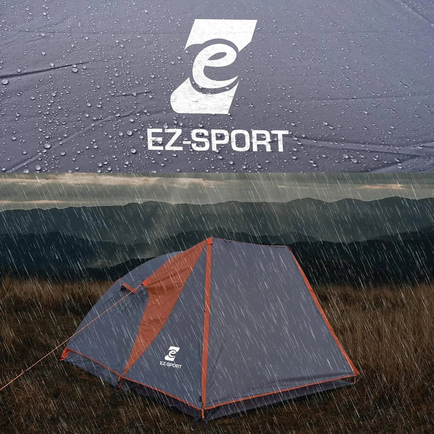 2 Person Camping Tent with Aluminum Poles & Bike Shed, Waterproof Dome Tent with Rainfly, Portable Lightweight Tent for Hiking, Backpacking & Outdoor Adventures